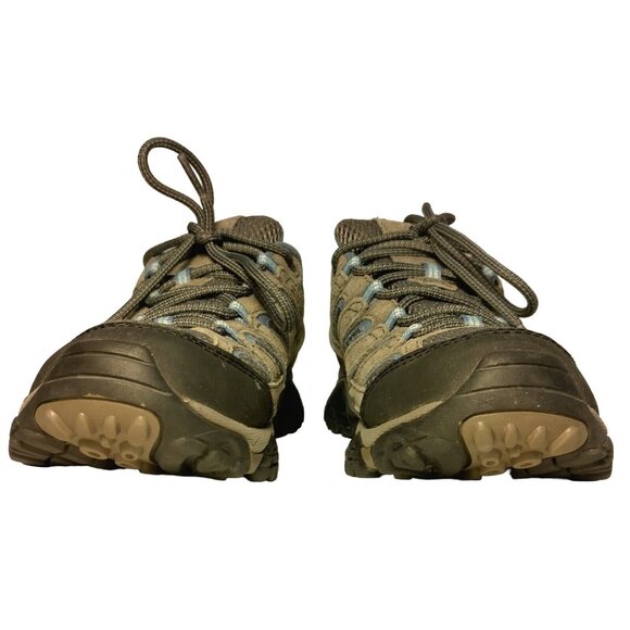 Merrell Moab Shoes Womens 7 Gray Blue Mesh Hiking Comfort Work Lace Up Vibram - Picture 6 of 16